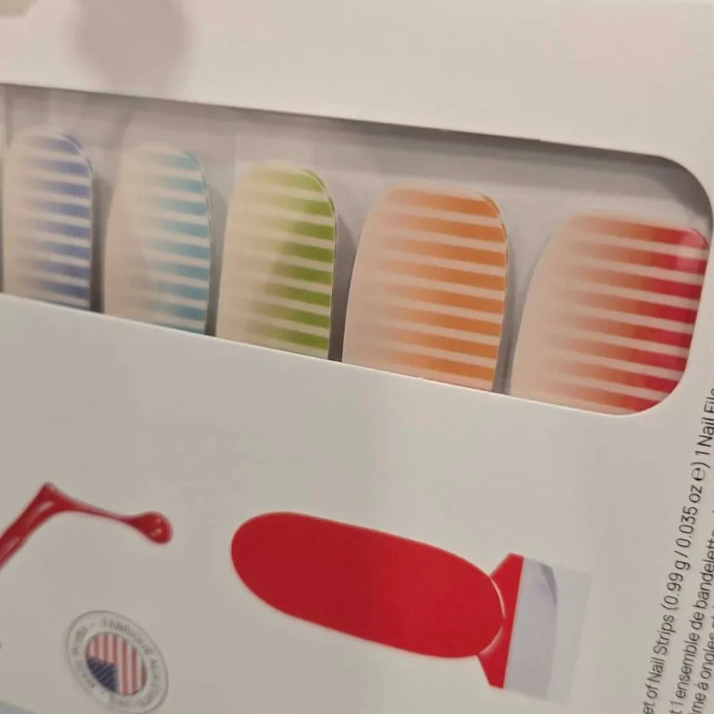 Color Street Rainbow Stripe Press On Nail Design